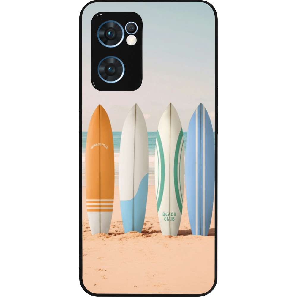 OPPO Reno7 5G Case Hülle - Silikon schwarz Summer surfboard 2025