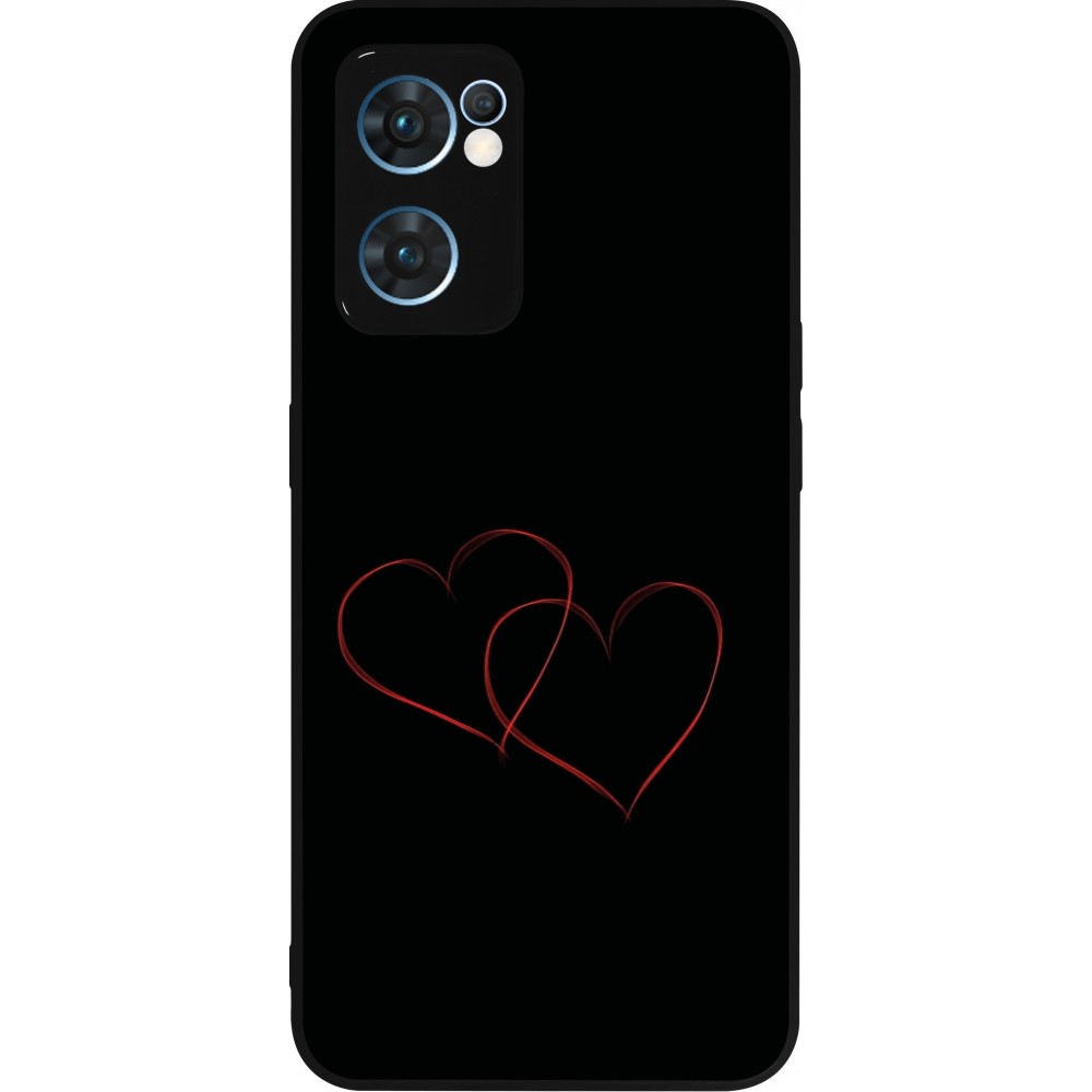 OPPO Reno7 5G Case Hülle - Silikon schwarz Valentine 2023 attached heart