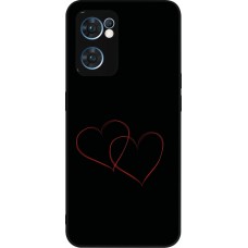 OPPO Reno7 5G Case Hülle - Silikon schwarz Valentine 2023 attached heart