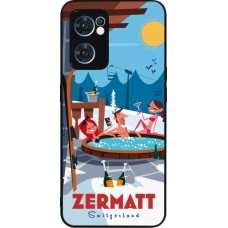 OPPO Reno7 5G Case Hülle - Silikon schwarz Zermatt Mountain Jacuzzi