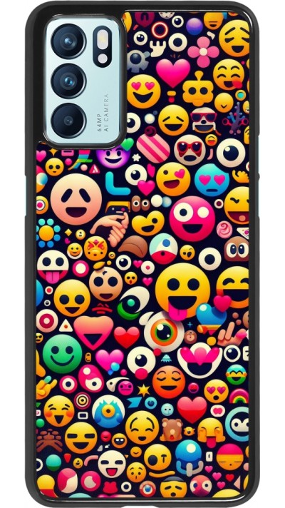 OPPO Reno6 5G Case Hülle - Emoji Mix Farbe
