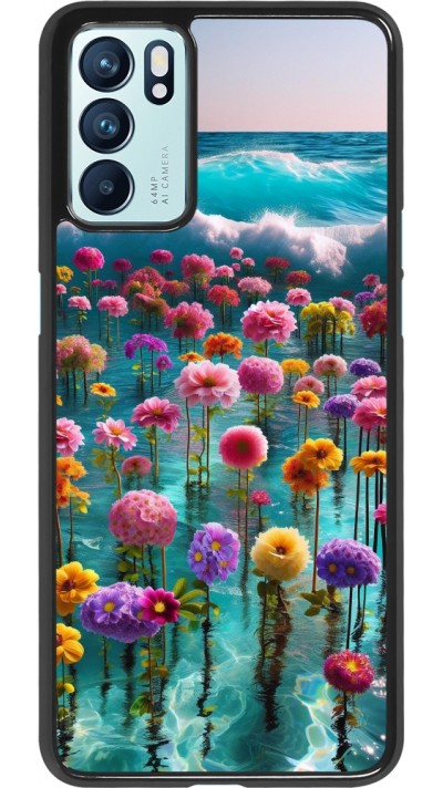 OPPO Reno6 5G Case Hülle - Blumenmeer Wellen