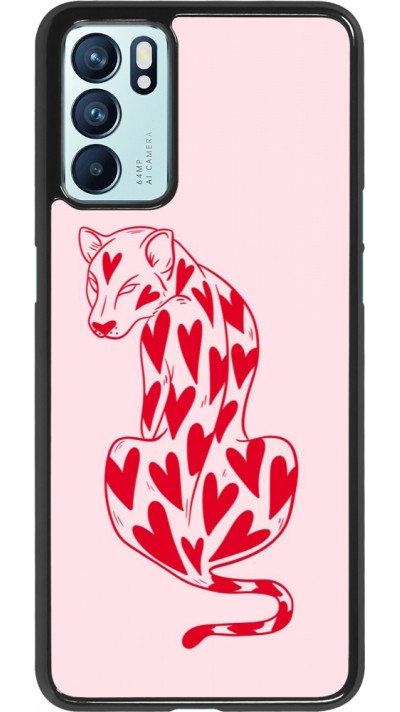 Coque OPPO Reno6 5G - Leopard with hearts 2026