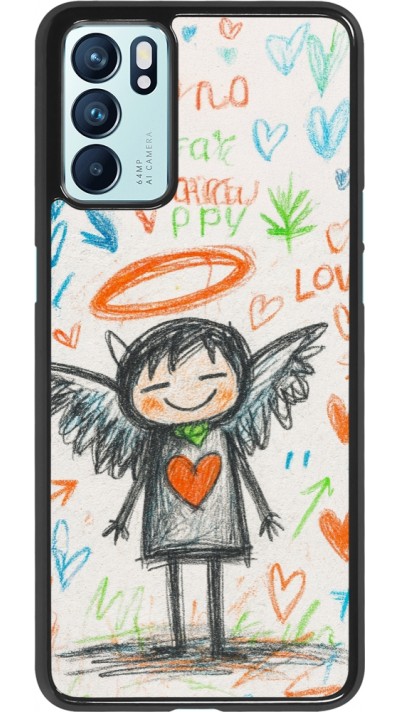 OPPO Reno6 5G Case Hülle - Little Angel Sketch Love