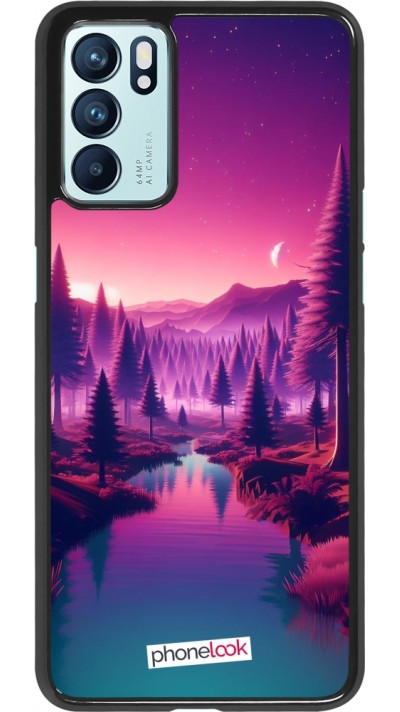 Coque OPPO Reno6 5G - Paysage Violet-Rose