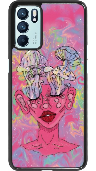 OPPO Reno6 5G Case Hülle - Psychedelic pink mushroom
