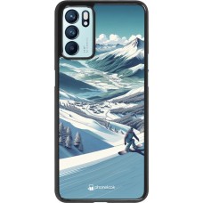 Coque OPPO Reno6 5G - Snowboarder Montagne