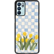 Coque OPPO Reno6 5G - Blue vichy tulips 2026