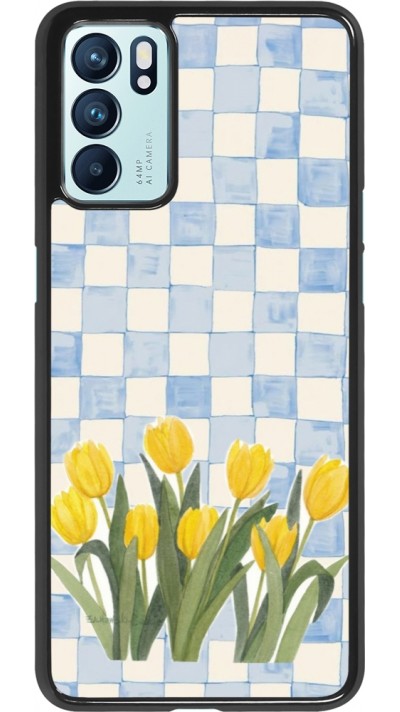 Coque OPPO Reno6 5G - Blue vichy tulips 2026