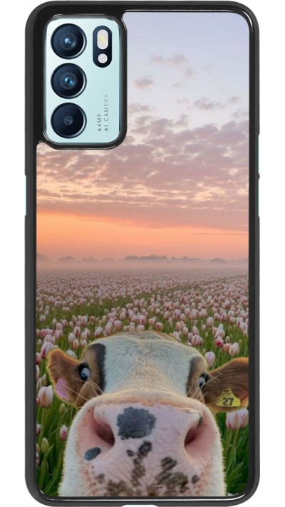 Coque OPPO Reno6 5G - Cow with tulips 2026