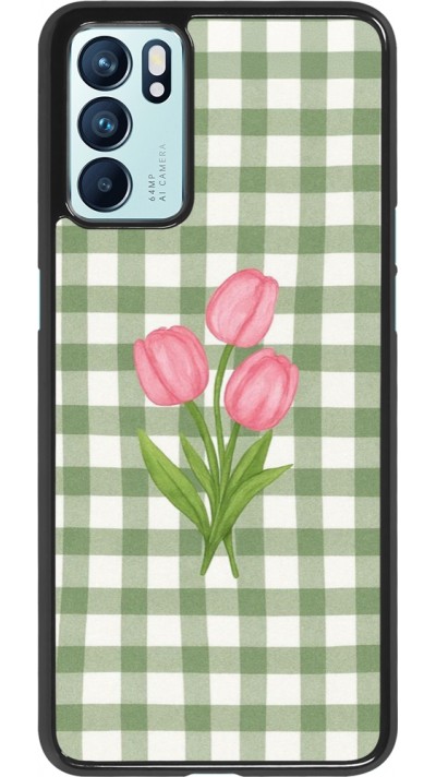 Coque OPPO Reno6 5G - Green vichy tulips 2026