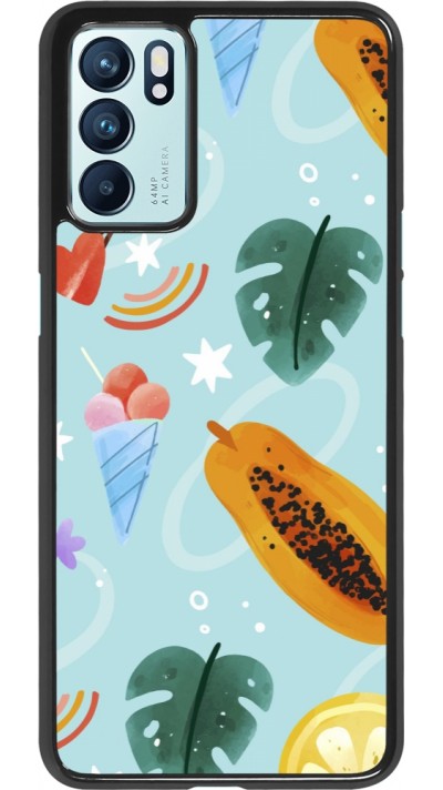 Coque OPPO Reno6 5G - Summer 2025 Pattern papaya