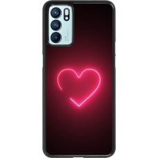 Oppo Reno6 5G Case Hülle - Valentine 2023 single neon heart