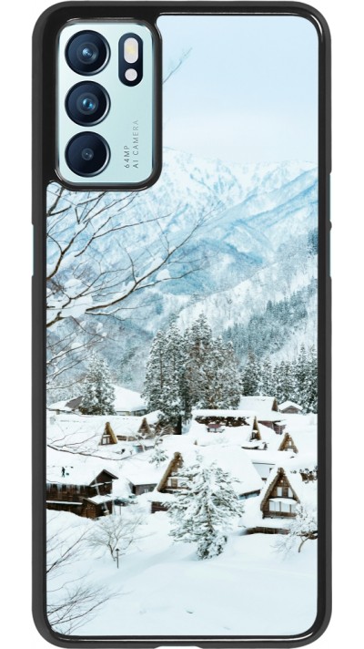 Coque OPPO Reno6 5G - Winter 25 Winter snowy landscape
