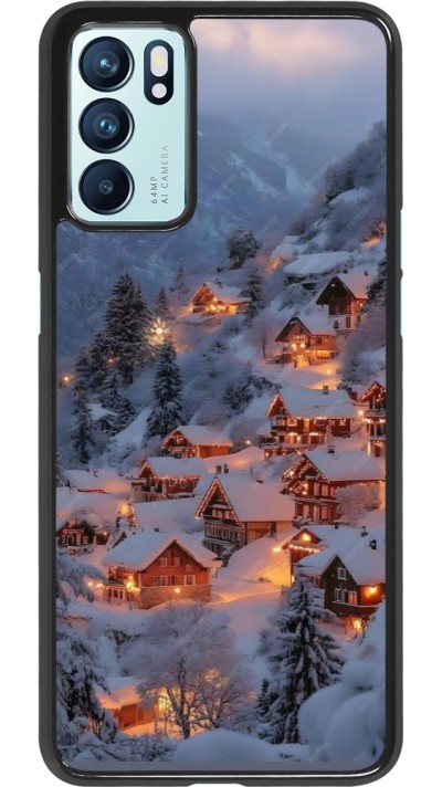 Coque OPPO Reno6 5G - Winter 25 Winter snowy village