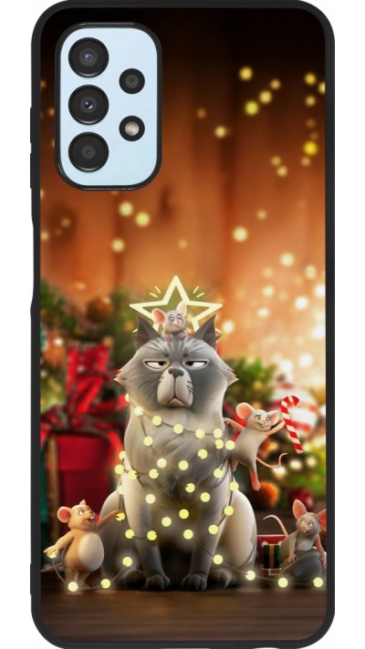 Samsung Galaxy A13 5G Case Hülle - Silikon schwarz Christmas 25 Xmas Cat