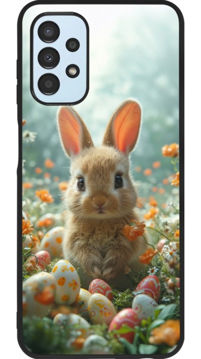 Coque Samsung Galaxy A13 5G - Silicone rigide noir Easter 2026 Rabbit in the garden