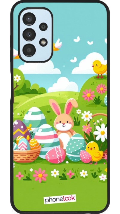 Coque Samsung Galaxy A13 5G - Silicone rigide noir Easter 2025 Green