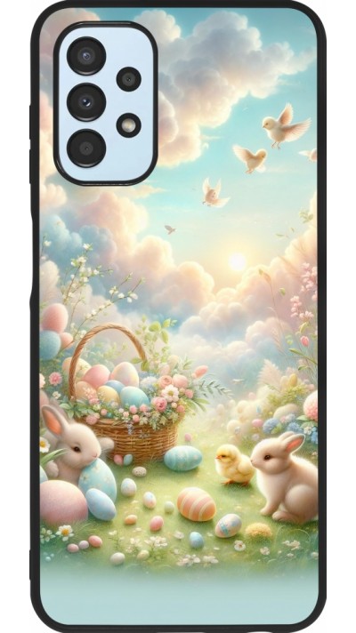 Coque Samsung Galaxy A13 5G - Silicone rigide noir Easter 2025 Pastel Pâques