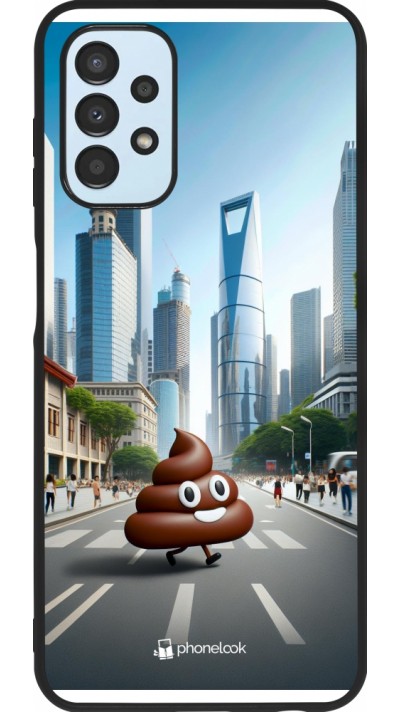 Samsung Galaxy A13 5G Case Hülle - Silikon schwarz Kackhaufen Emoji Spaziergang