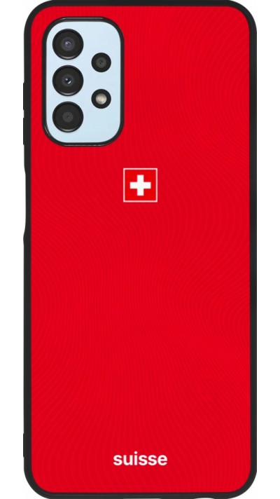 Coque Samsung Galaxy A13 5G - Silicone rigide noir Maillot de football Suisse 2026 personnalisable
