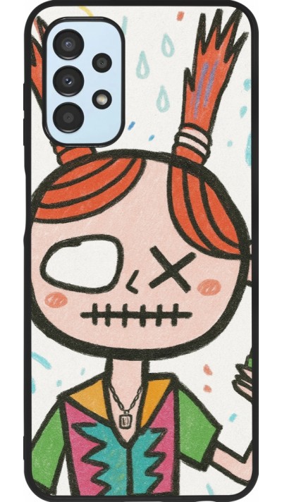 Samsung Galaxy A13 5G Case Hülle - Silikon schwarz Little Girl Sketch