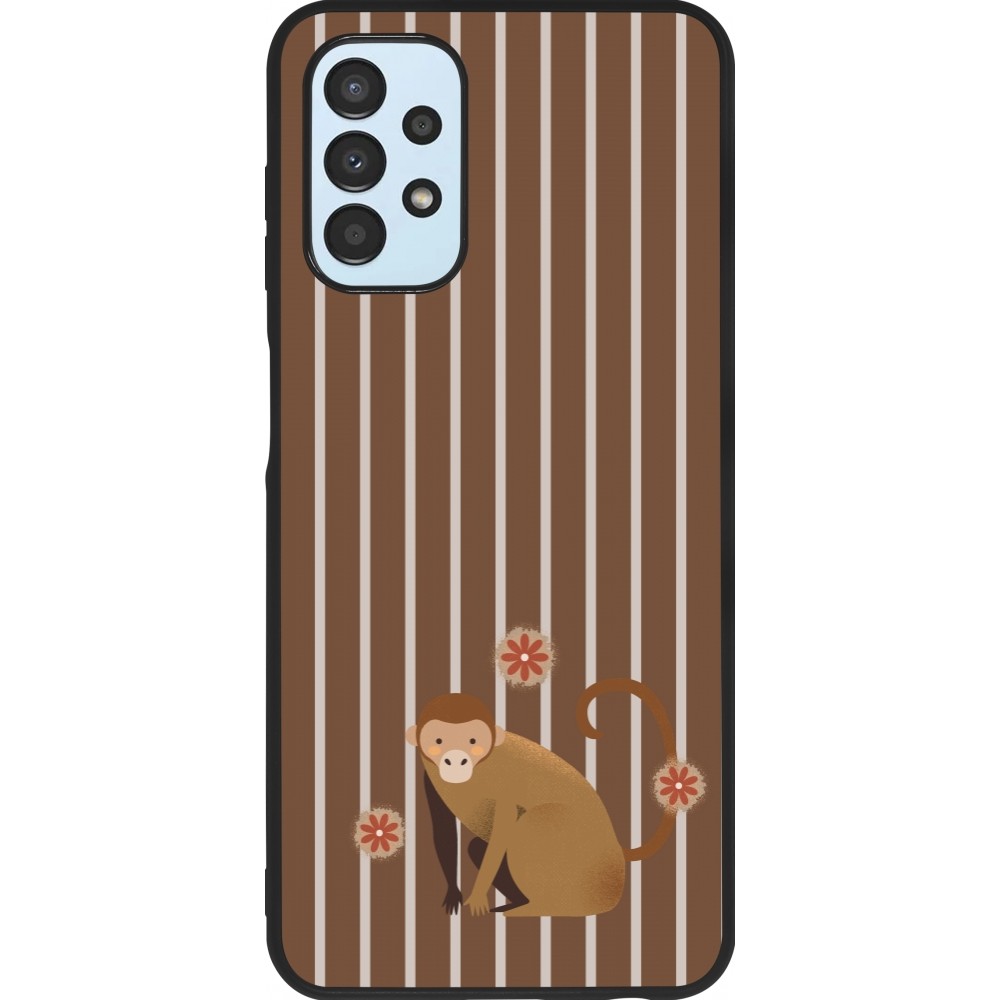Coque Samsung Galaxy A13 5G - Silicone rigide noir Monkey with stripes