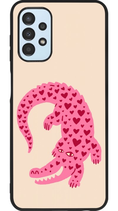 Coque Samsung Galaxy A13 5G - Silicone rigide noir Pink crocodile 2026