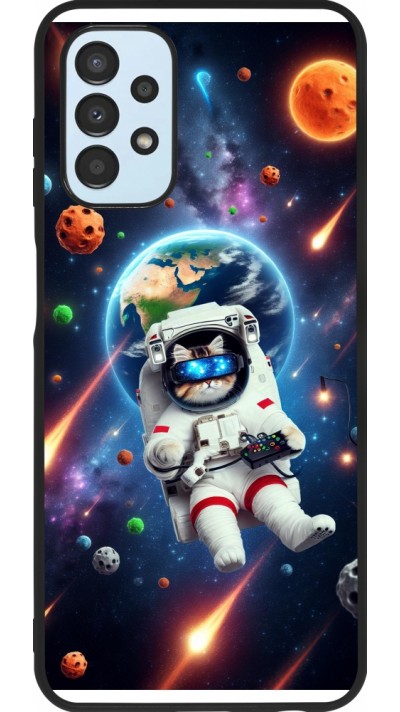 Coque Samsung Galaxy A13 5G - Silicone rigide noir VR SpaceCat Odyssey