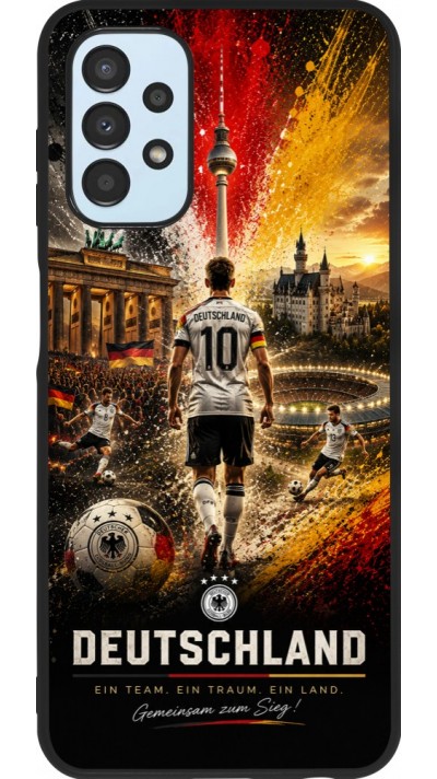 Coque Samsung Galaxy A13 5G - Silicone rigide noir Football Allemagne splash 2026