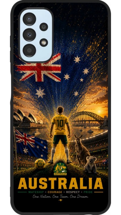 Coque Samsung Galaxy A13 5G - Silicone rigide noir Football Australie splash 2026