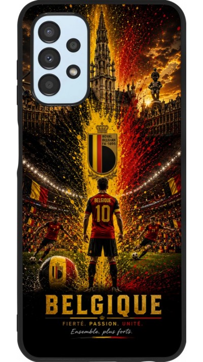 Coque Samsung Galaxy A13 5G - Silicone rigide noir Football Belgique splash 2026