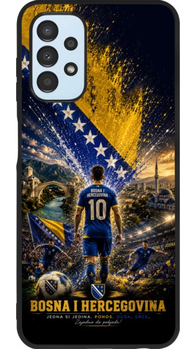 Coque Samsung Galaxy A13 5G - Silicone rigide noir Football Bosnie-Herzégovine splash 2026