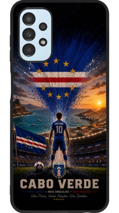 Coque Samsung Galaxy A13 5G - Silicone rigide noir Football Cap-Vert splash 2026