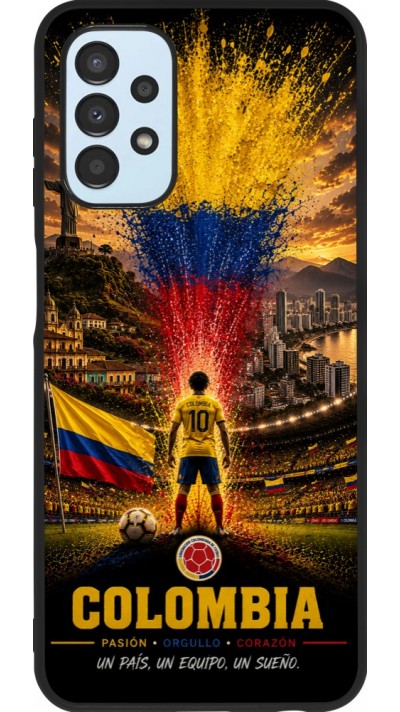 Coque Samsung Galaxy A13 5G - Silicone rigide noir Football Colombie splash 2026