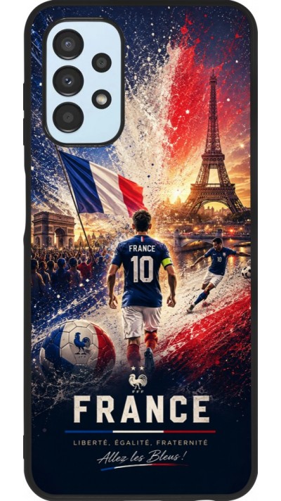 Coque Samsung Galaxy A13 5G - Silicone rigide noir Football France splash 2026