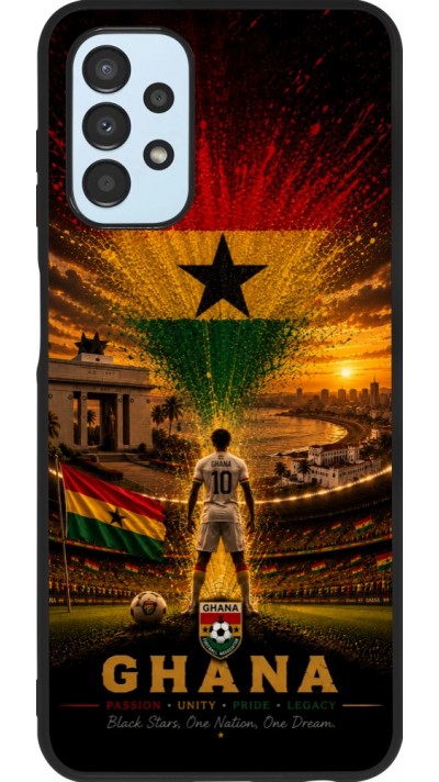 Coque Samsung Galaxy A13 5G - Silicone rigide noir Football Ghana splash 2026