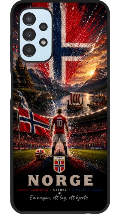 Coque Samsung Galaxy A13 5G - Silicone rigide noir Football Norvège splash 2026