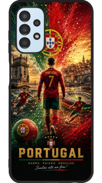 Coque Samsung Galaxy A13 5G - Silicone rigide noir Football Portugal splash 2026