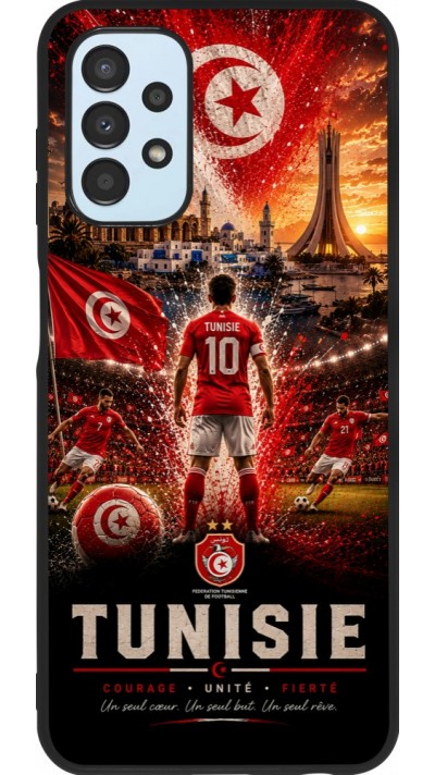 Coque Samsung Galaxy A13 5G - Silicone rigide noir Football Tunisie splash 2026