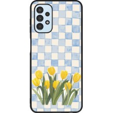Coque Samsung Galaxy A13 5G - Silicone rigide noir Blue vichy tulips 2026