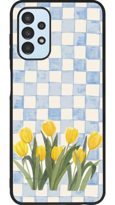 Coque Samsung Galaxy A13 5G - Silicone rigide noir Blue vichy tulips 2026