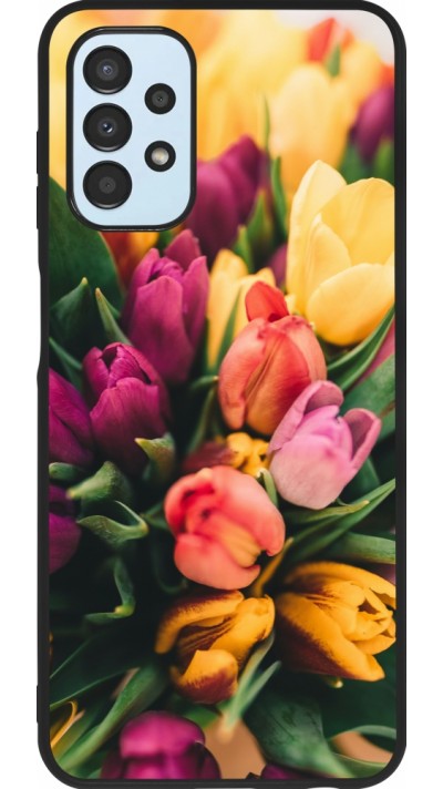 Coque Samsung Galaxy A13 5G - Silicone rigide noir Bouquet of tulips 2026