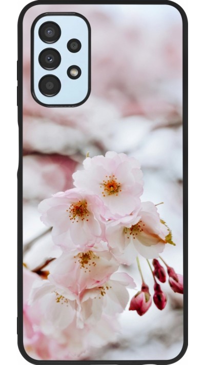 Coque Samsung Galaxy A13 5G - Silicone rigide noir Cherry tree 2026