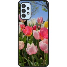 Coque Samsung Galaxy A13 5G - Silicone rigide noir Tulips 2026