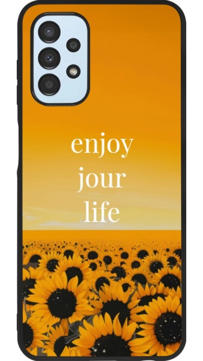 Coque Samsung Galaxy A13 5G - Silicone rigide noir Summer 2025 Enjoy your life