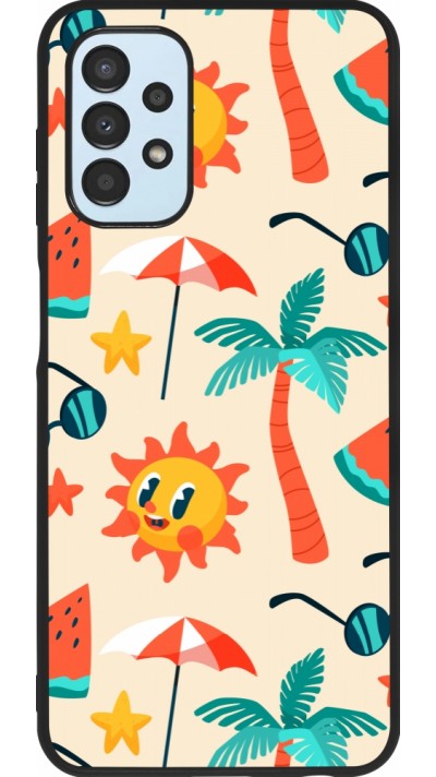 Coque Samsung Galaxy A13 5G - Silicone rigide noir Summer 2025 Pattern soleil