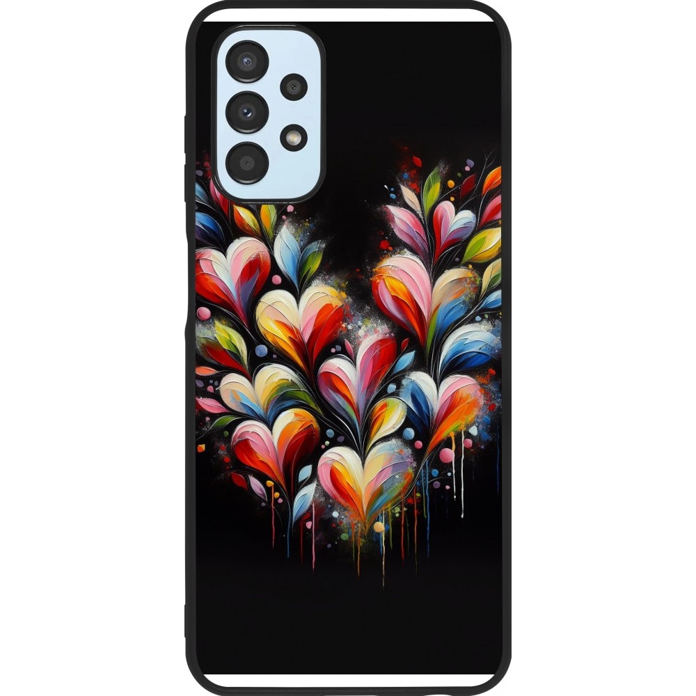 Samsung Galaxy A13 5G Case Hülle - Silikon schwarz Valentin 2024 Schwarzes Herz Abstrakt