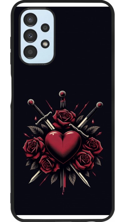 Coque Samsung Galaxy A13 5G - Silicone rigide noir Valentine 2024 gothic love