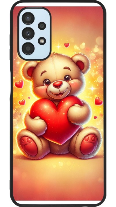 Coque Samsung Galaxy A13 5G - Silicone rigide noir Valentine 2024 Teddy love